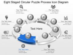 Lg eight staged circular puzzle process icon diagram powerpoint template slide