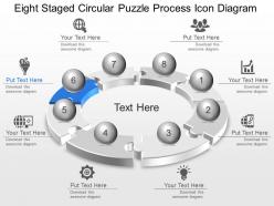 Lg eight staged circular puzzle process icon diagram powerpoint template slide
