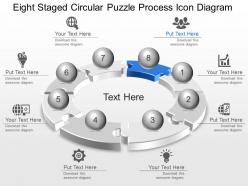 Lg eight staged circular puzzle process icon diagram powerpoint template slide