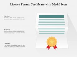 License permit certificate with medal icon