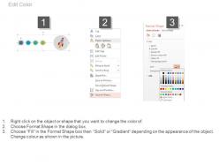 Linear flow diagram with rocket and business icons for business vision powerpoint slides