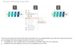 Linear tags and icons for growth indication powerpoint slides