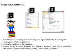 Little girl standing on stack of books education ppt graphics icons