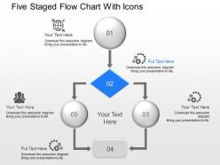 Lk five staged flow chart with icons powerpoint template