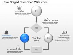 Lk five staged flow chart with icons powerpoint template