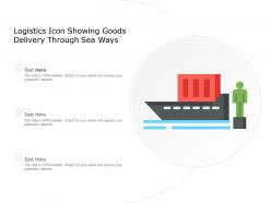 Logistics icon showing goods delivery through sea ways