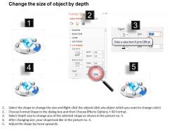 Lt five staged globe circle diagram with icons powerpoint template slide
