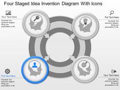 Lw four staged idea invention diagram with icons powerpoint template
