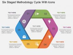 Ly six staged methodology cycle with icons flat powerpoint design