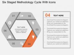 Ly six staged methodology cycle with icons flat powerpoint design