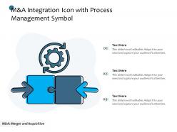 M and a integration icon with process management symbol