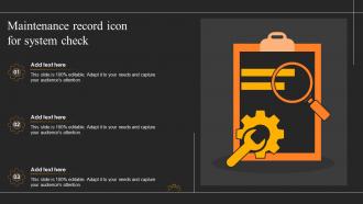 Maintenance Record Icon For System Check