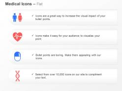 Male female heart capsule dna strand ppt icons graphics