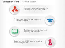 Man book graduation cap graduate ppt icons graphics