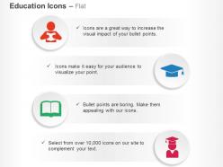 Man book graduation cap graduate ppt icons graphics