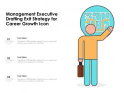 Management executive drafting exit strategy for career growth icon