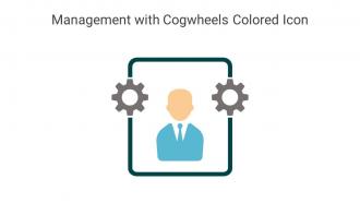 Management With Cogwheels Colored Icon In Powerpoint Pptx Png And Editable Eps Format
