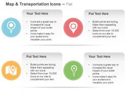 Map multiple location indicator ppt icons graphics