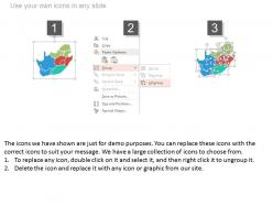 Map with specific state color code and icons powerpoint slides