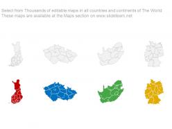 Map with specific state color code and icons powerpoint slides