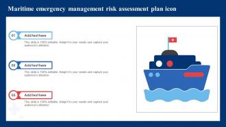 Maritime Emergency Management Risk Assessment Plan Icon Ppt Sample