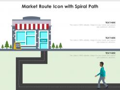 Market route icon with spiral path