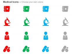 Medical diary telescope doctor medicine ppt icons graphics