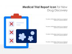 Medical trial report icon for new drug discovery