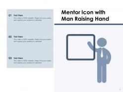 Mentor Icon Having Presentation Stairs Flag Arrow Stick Figures