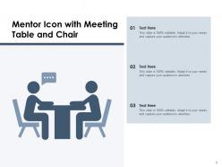Mentor Icon Having Presentation Stairs Flag Arrow Stick Figures