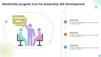 Mentorship Program Icon For Leadership Skill Development