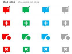 Message edit add delete ppt icons graphics