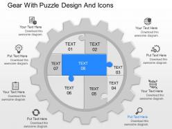 Mf gear with puzzle design and icons powerpoint template