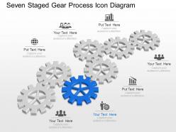 Ml seven staged gear process icon diagram powerpoint template slide