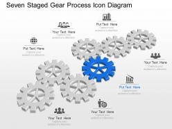 Ml seven staged gear process icon diagram powerpoint template slide