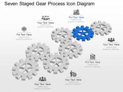 Ml seven staged gear process icon diagram powerpoint template slide