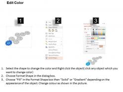 Ml seven staged gear process icon diagram powerpoint template slide