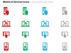 Mobile apps laptop and mobile settings ppt icons graphics