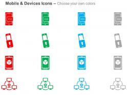 Mobile services multi factor authentication chat webcam attached to computers ppt icons graphics