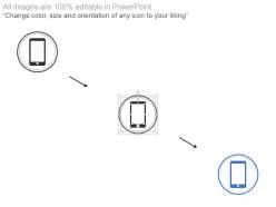 Mobile with four icons for technology application powerpoint slides
