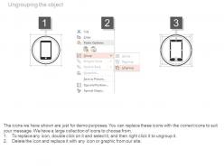 Mobile with four icons for technology application powerpoint slides