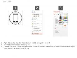 Mobile with four icons for technology application powerpoint slides