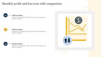 Monthly Profit And Loss Icon With Comparison