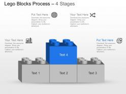 Mq four staged lego blocks bar graph with icons powerpoint template slide