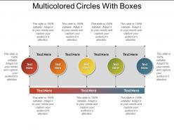 Multicolored circles with boxes