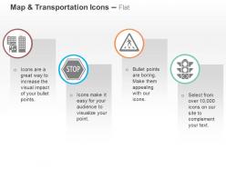 Multistory stop board pedestrian crossing traffic light ppt icons graphics