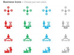Multiway process flow time management balance bar graph ppt icons graphic