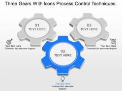 Mv three gears with icons process control techniques powerpoint template