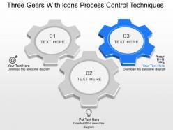 Mv three gears with icons process control techniques powerpoint template