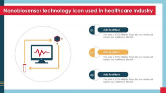 Nanobiosensor Technology Icon Used In Healthcare Industry Ppt Slides